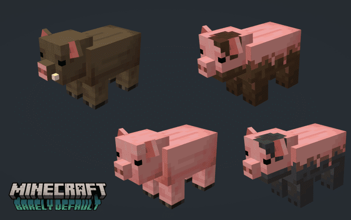 Barely Default: Pigs Resource Pack (1.20, 1.19) - MCPE/Bedrock 3