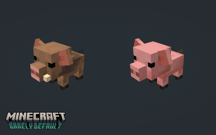 Barely Default: Pigs Resource Pack (1.20, 1.19) - MCPE/Bedrock 4