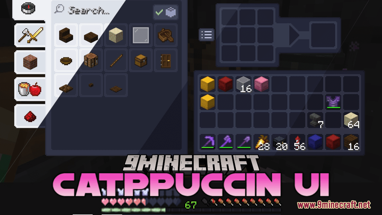 Catppuccin UI Resource Pack (1.21.1, 1.20.1) - Texture Pack 1