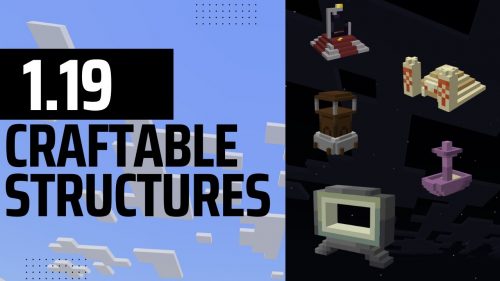 Craftable Structures Addon (1.20, 1.19) – MCPE/Bedrock Mod Thumbnail