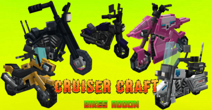 Cruiser Craft Motorbikes Addon (1.20, 1.19) - MCPE/Bedrock Mod 1