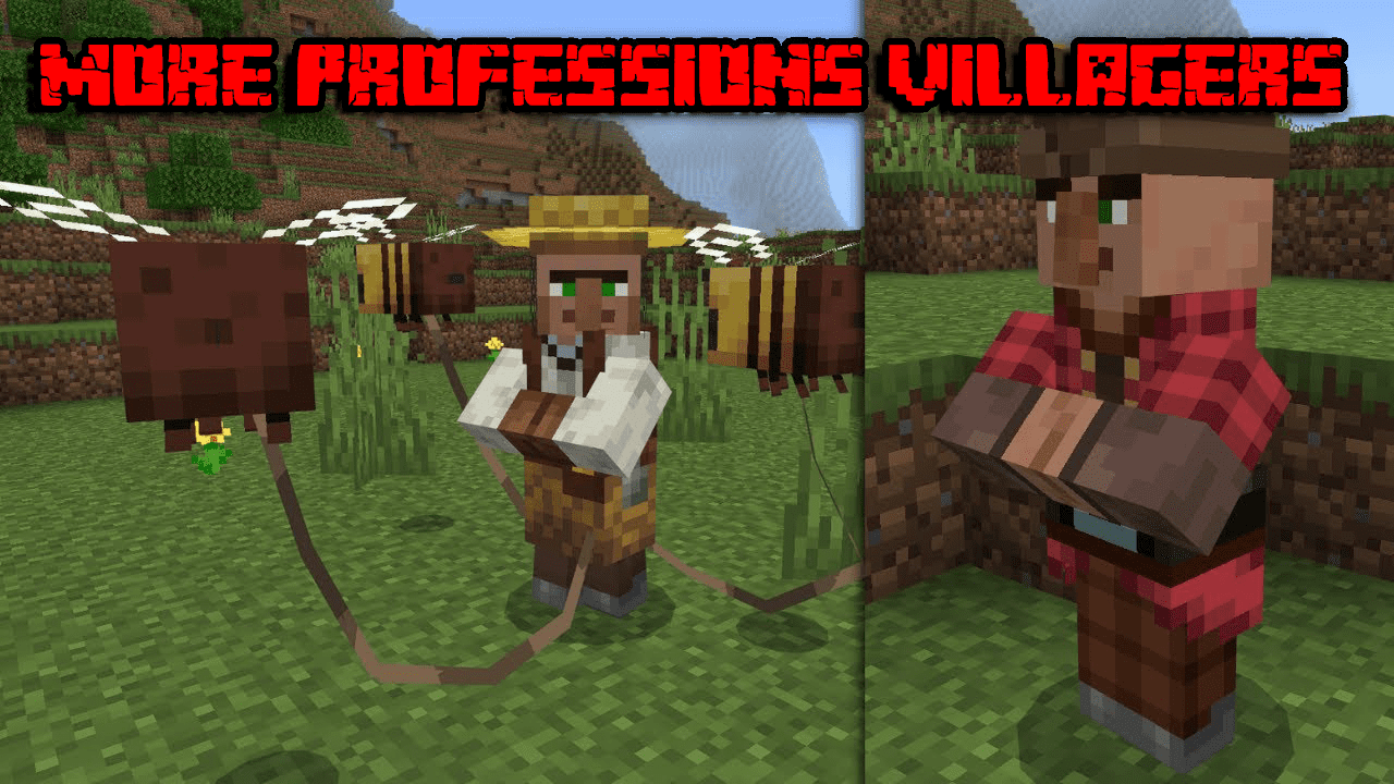 More Professions Villagers Addon (1.20, 1.19) - MCPE/Bedrock Mod 1