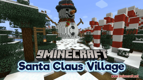 Santa Claus Village Map (1.21.1, 1.20.1) – A Festive Minecraft Map Thumbnail