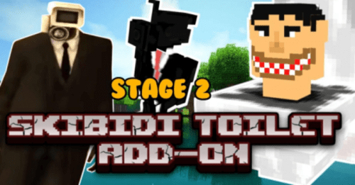 Skibidi Toilet Characters Stage 2 Addon (1.20, 1.19) – MCPE/Bedrock Mod Thumbnail