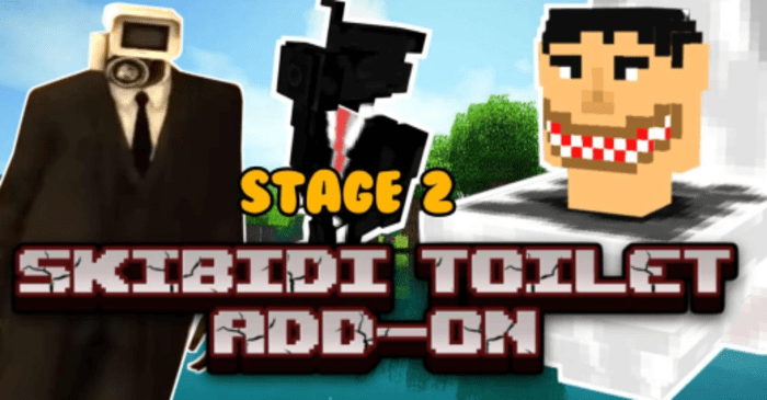 Skibidi Toilet Characters Stage 2 Addon (1.20, 1.19) - MCPE/Bedrock Mod 1