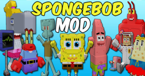 SpongeBob SquarePants Addon (1.20, 1.19) – MCPE/Bedrock Mod Thumbnail