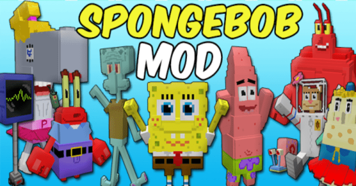 SpongeBob SquarePants Addon (1.20, 1.19) - MCPE/Bedrock Mod 1
