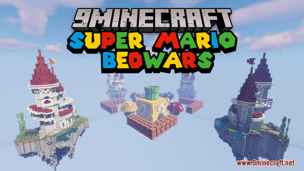 Super Mario BedWars Map (1.21.1, 1.20.1) - 4x4 Map 1