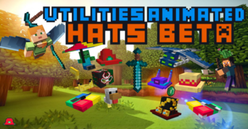 Utilities Animated Hats Addon (1.19) – MCPE/Bedrock Mod Thumbnail