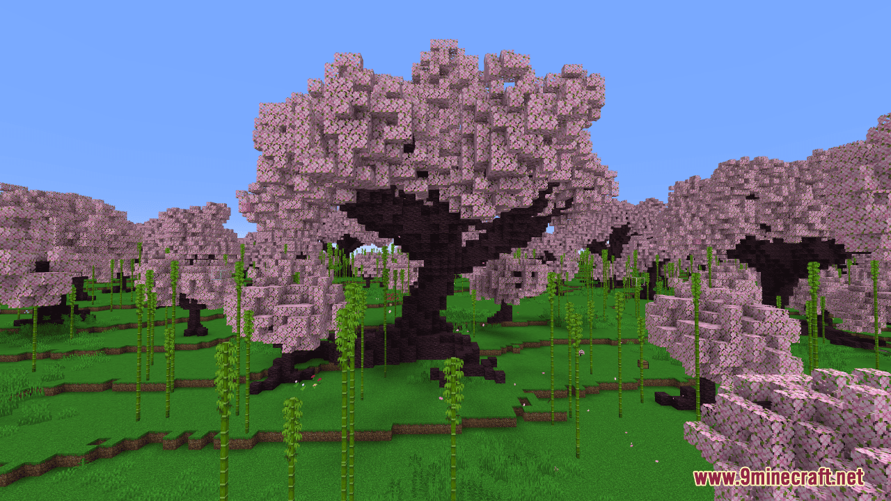 Custom Volcano Island Map (1.21.1, 1.20.1) - Cherry Blossom Terrain 3