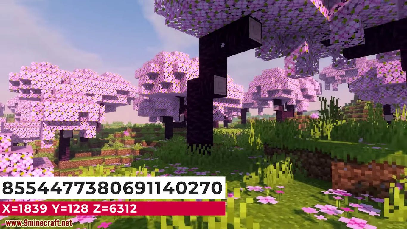 Awesome Cherry Blossom Near Spawn Seeds For Minecraft (1.20.6, 1.20.1) - Java/Bedrock Edition 2