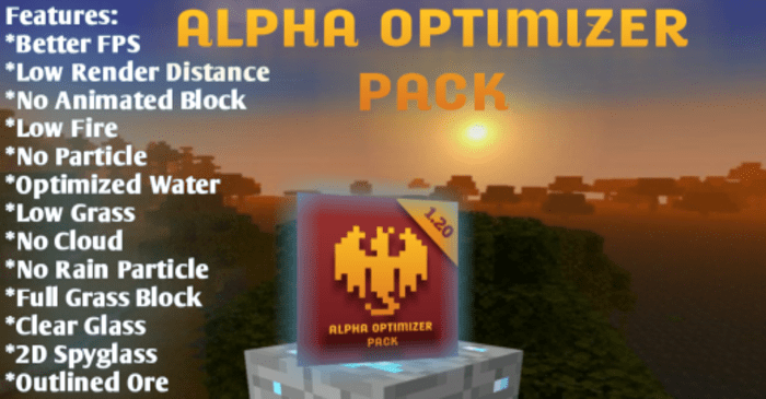 Alpha Optimizer Pack (1.20) - FPS Boost for RenderDragon 1