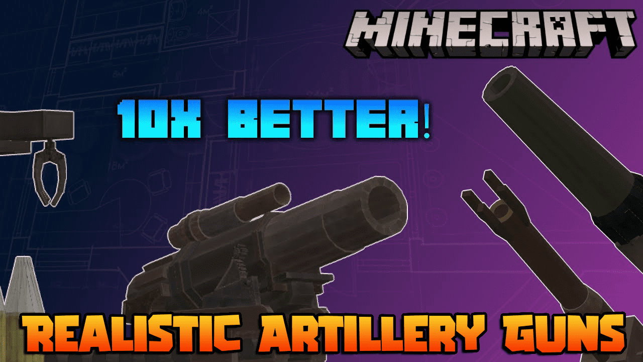 ArtilleryCraft Addon (1.20, 1.19) - Realistic Artillery Guns Mod 1