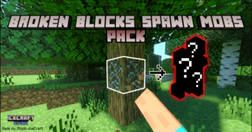 Broken Blocks Spawn Mobs Addon (1.20) – MCPE/Bedrock Mod Thumbnail