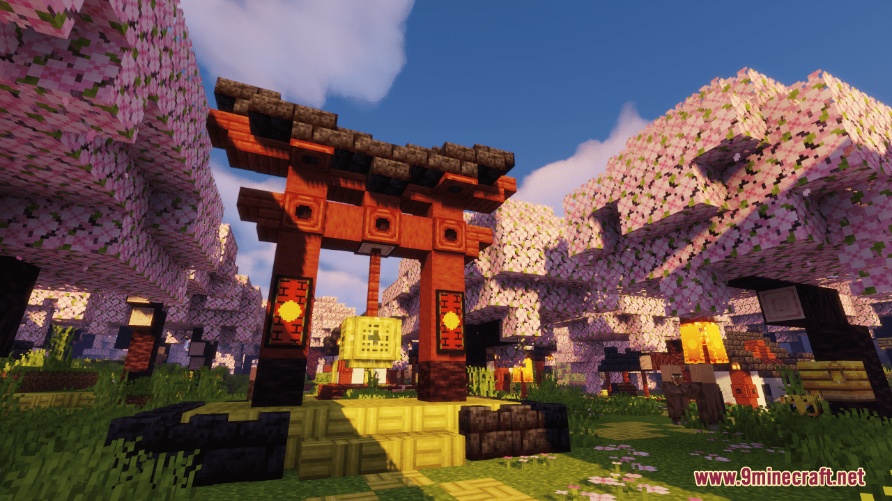 Cherry Blossom Village Map (1.21.1, 1.20.1) - A Village in Bloom 2