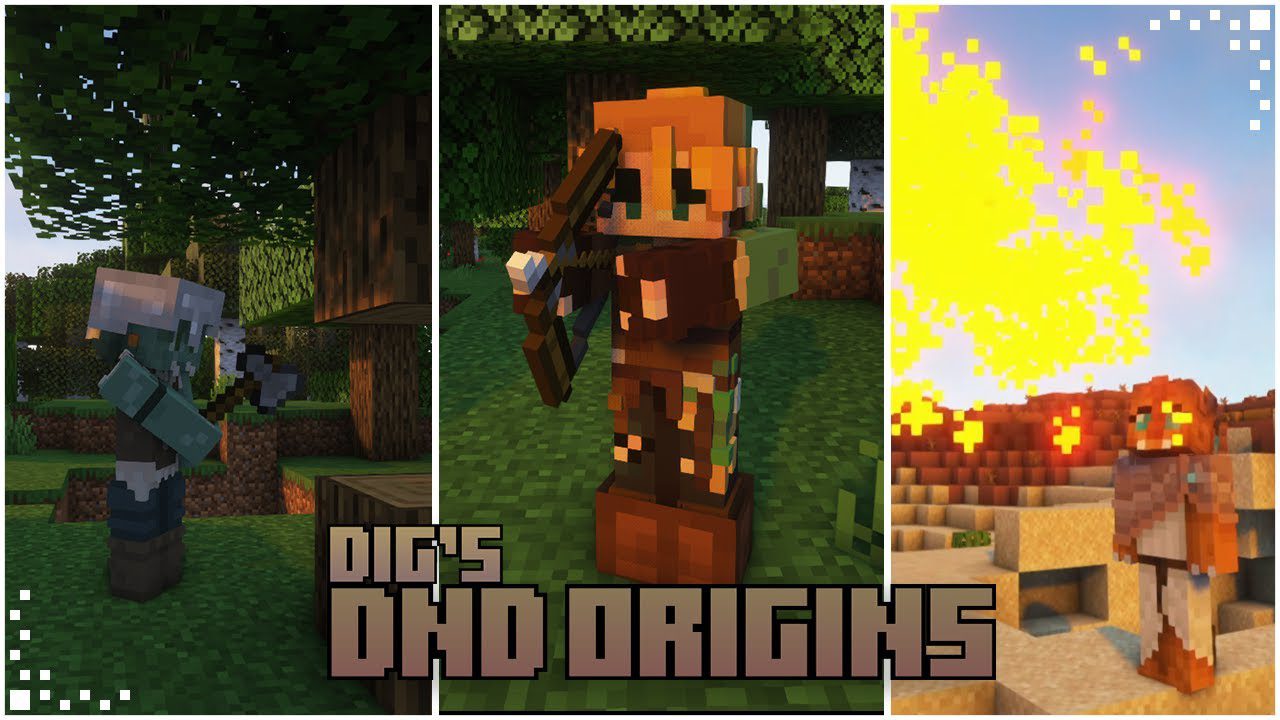 Dig's DnD Origins Mod (1.20.1, 1.19.4) - Various Races from Dungeons and Dragons 1