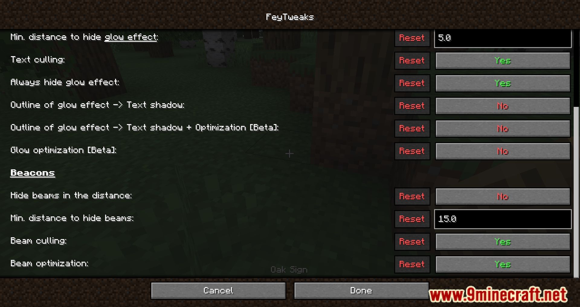 FeyTweaks Mod (1.21.1, 1.20.1) - Optimizing Signs And Beacons 4