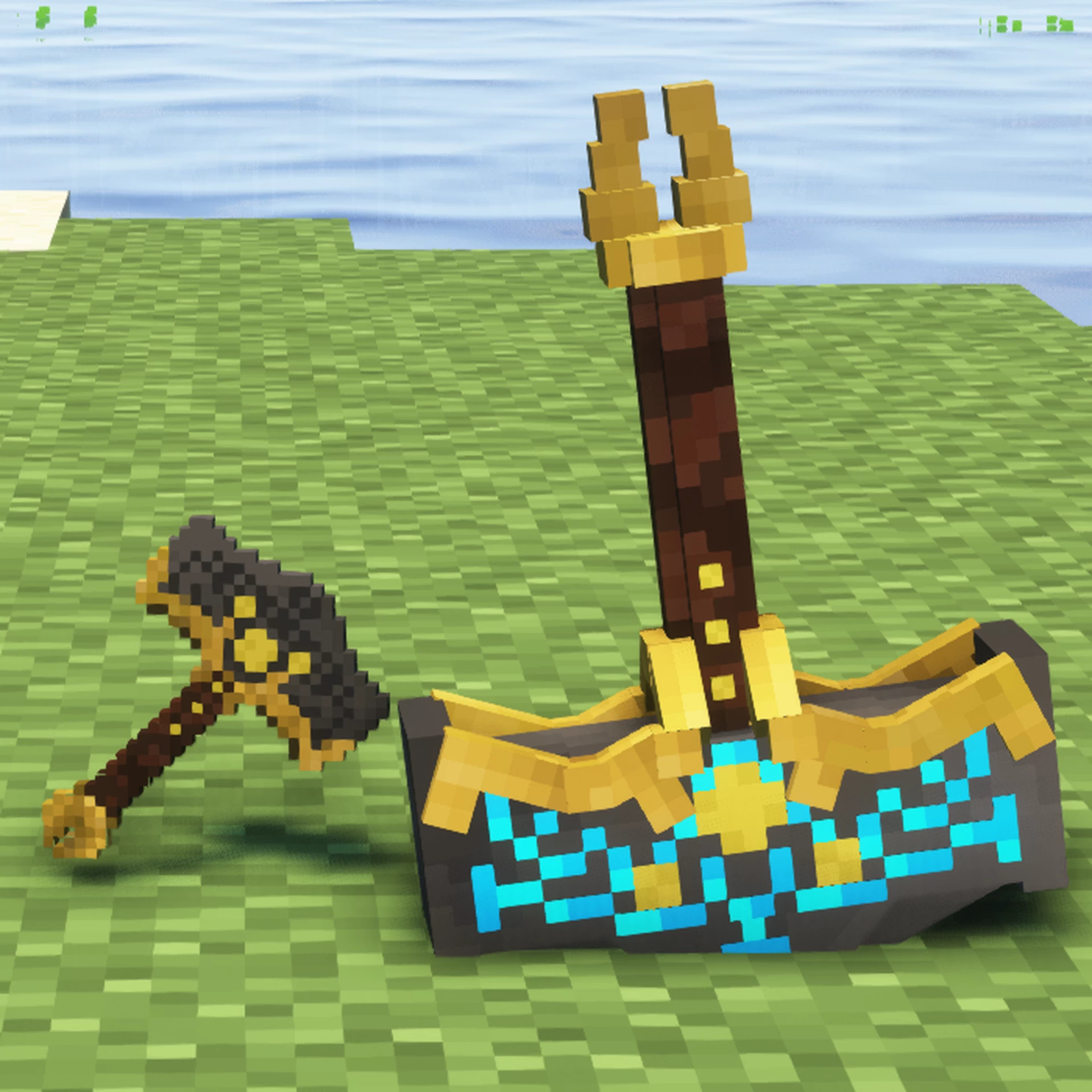 GoW Leviathan Axe & Mjolnir Pack (1.20, 1.19) - MCPE/Bedrock 7