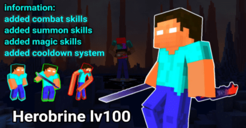 Herobrine Lv100 Addon (1.20) – MCPE/Bedrock Mod Thumbnail