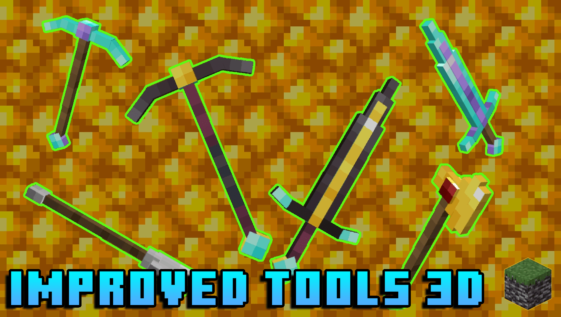 Improved Tools 3D Texture Pack (1.20, 1.19) - Bedrock Tweaks 1