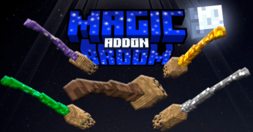 Magic Broom Addon (1.20, 1.19) – MCPE/Bedrock Mod Thumbnail