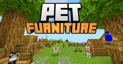 Pet Furniture Addon (1.20, 1.19) – MCPE/Bedrock Mod Thumbnail