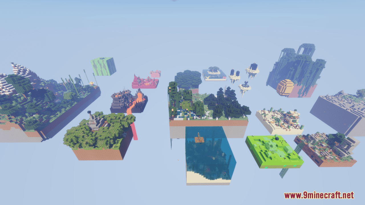 Pink Islands Map (1.21.1, 1.20.1) - A Multi-biome Sky Survival 9