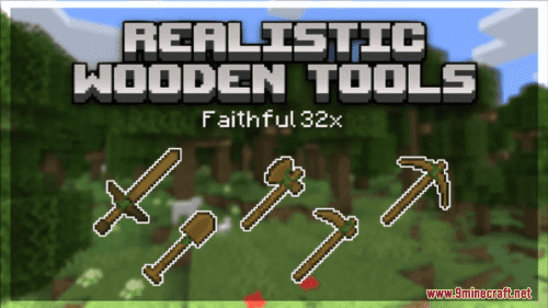 Realistic Wooden Tools Resource Pack (1.20.6, 1.20.1) – Texture Pack Thumbnail