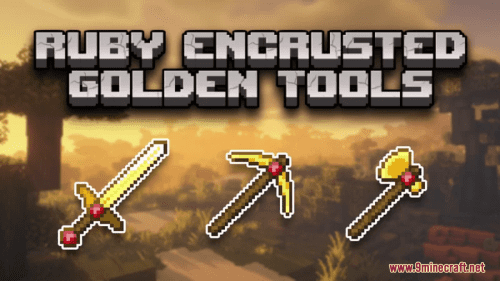 Ruby Encrusted Golden Tools Resource Pack (1.20.6, 1.20.1) – Texture Pack Thumbnail