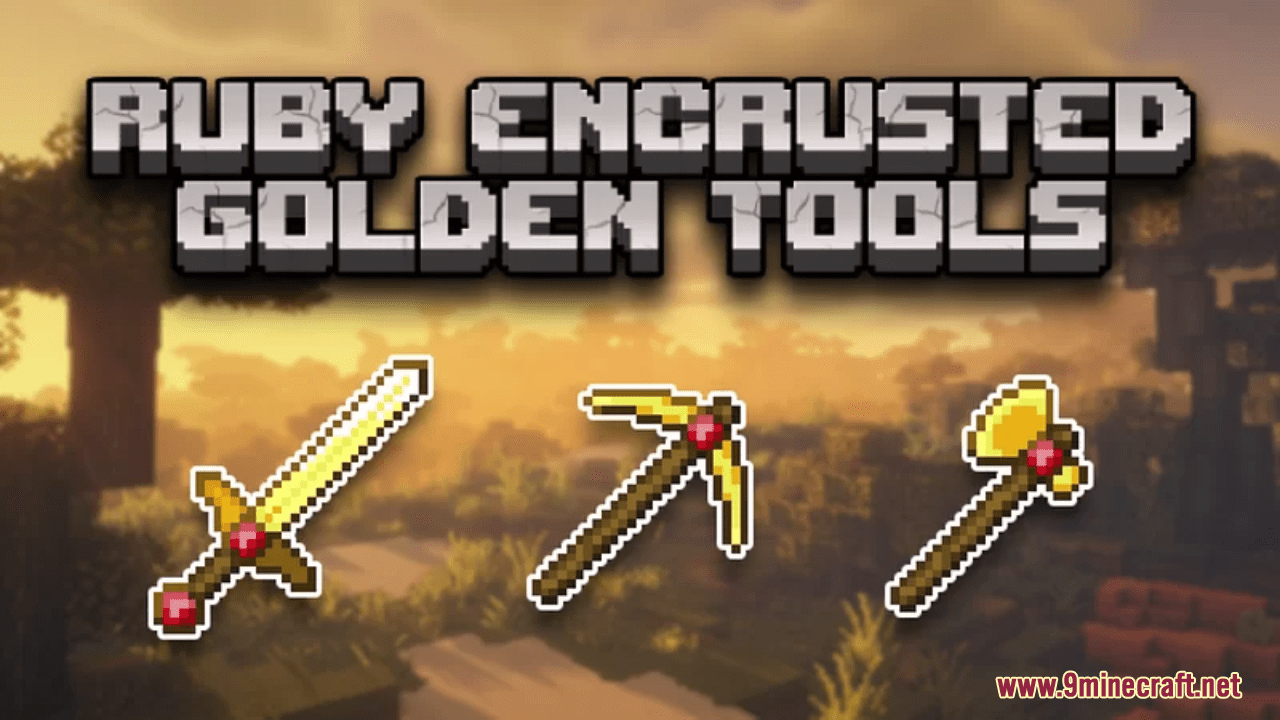 Ruby Encrusted Golden Tools Resource Pack (1.20.6, 1.20.1) - Texture Pack 1