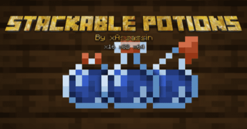 Stackable Potions Addon (1.20, 1.19) – MCPE/Bedrock Mod Thumbnail