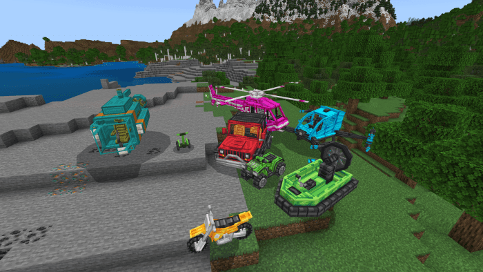 Summer Ride Vehicles Addon (1.20, 1.19) - MCPE/Bedrock Mod 19