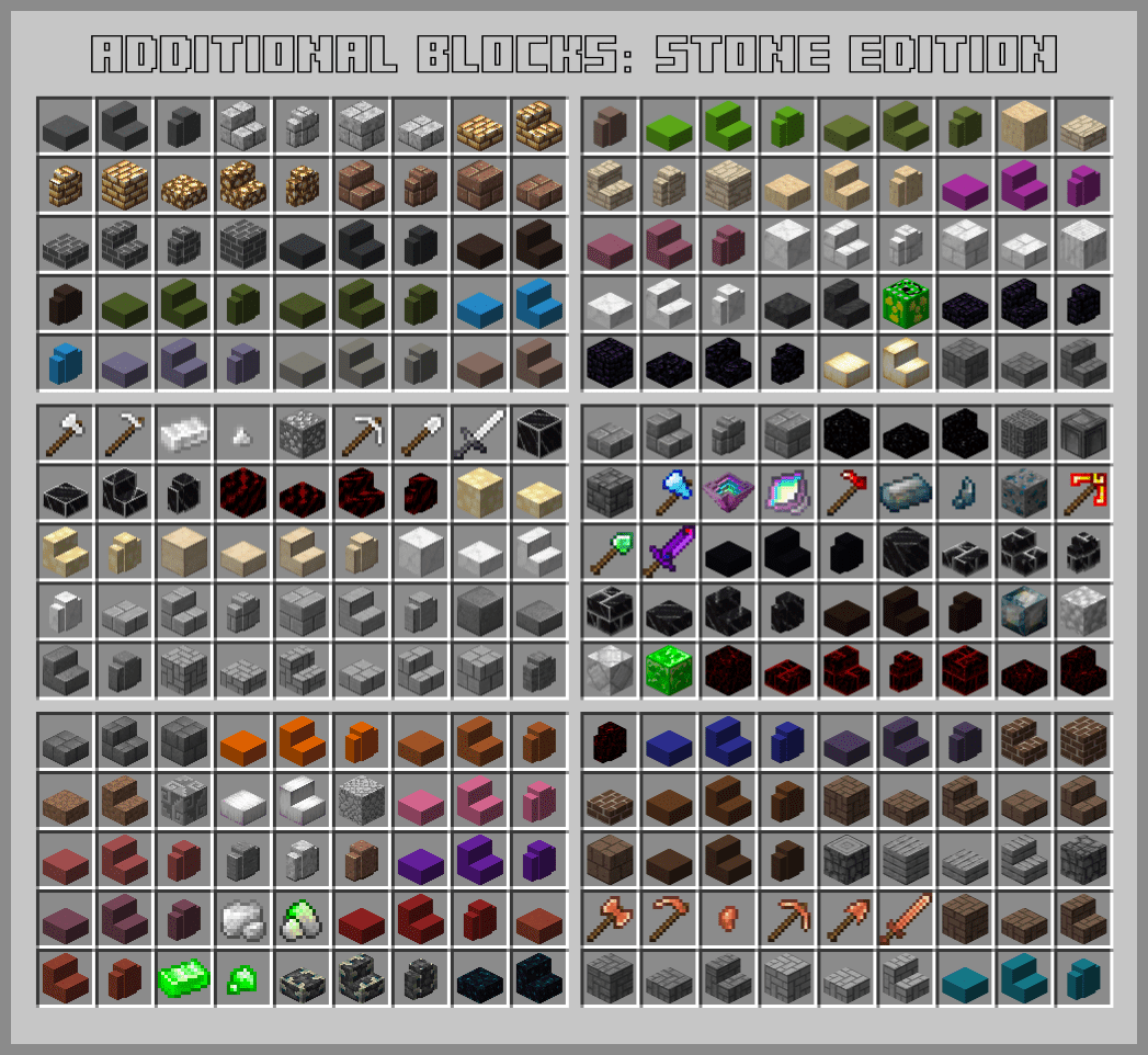 Additional Blocks: Stone Edition Mod (1.20.1, 1.19.4) - 100+ New Blocks 2