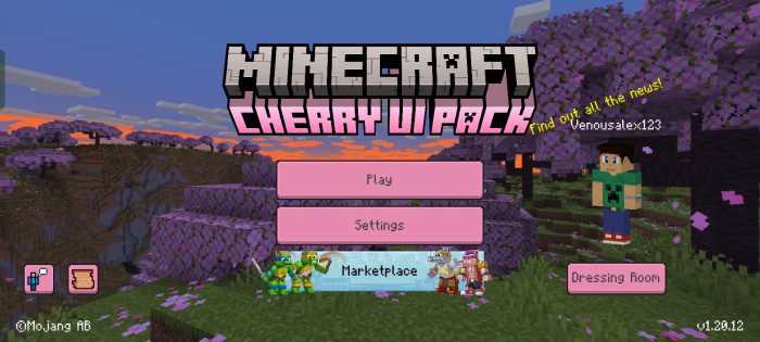 Cherry UI Pack (1.20, 1.19) - MCPE/Bedrock 3