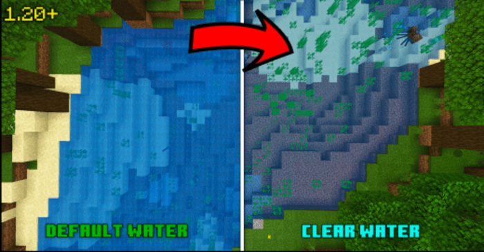 Clear Water Texture Pack (1.20, 1.19) - Support RenderDragon 1