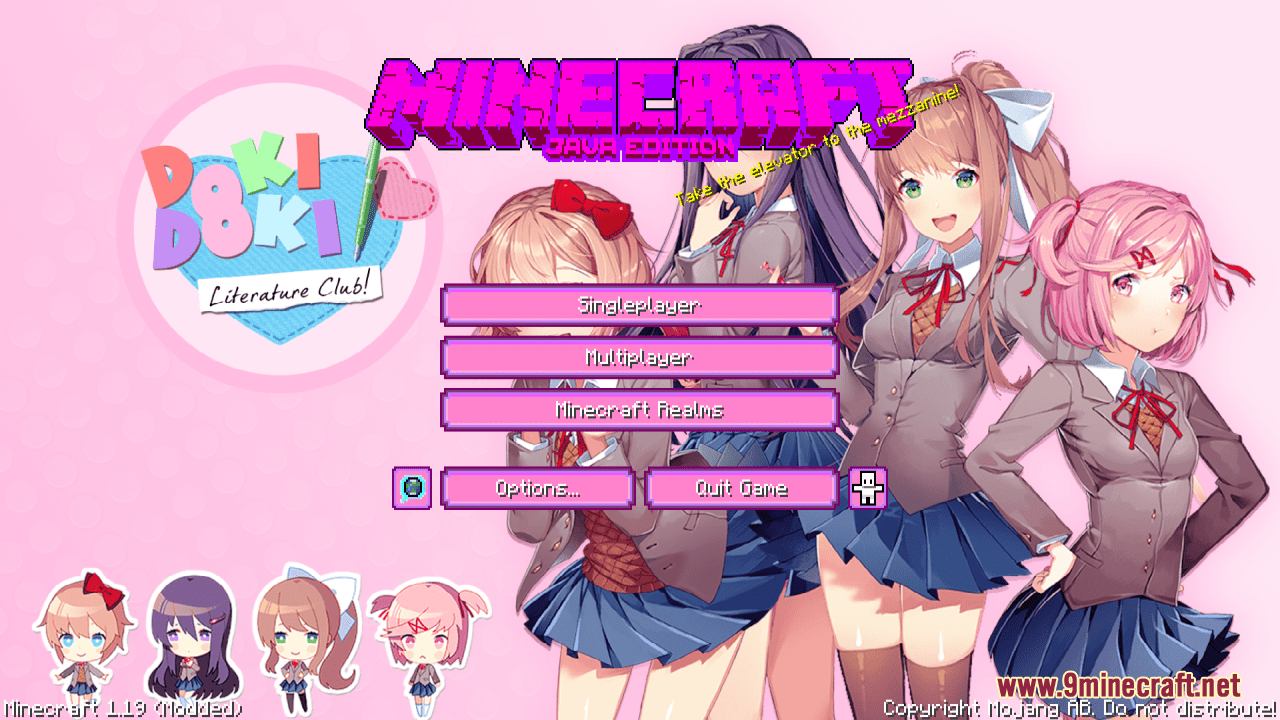 Doki Doki Literature Club! Custom GUI Resource Pack (1.20.6, 1.20.1) - Texture Pack 1