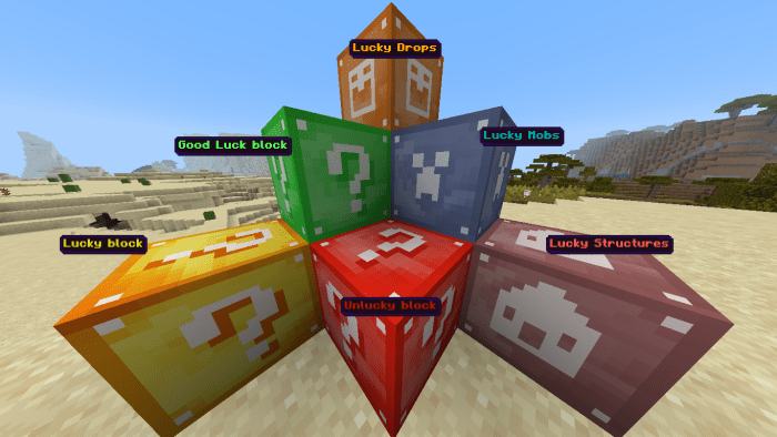 Lucky Blocks Addon (1.20) - MCPE/Bedrock Mod 2