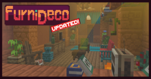 FurniDeco Addon (1.20, 1.19) – MCPE/Bedrock Mod Thumbnail