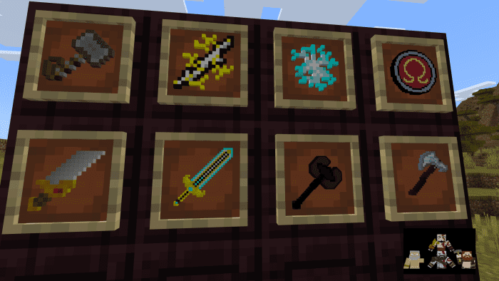 God of War Weapons and Mythic Gods Addon (1.20, 1.19) - MCPE/Bedrock Mod 2