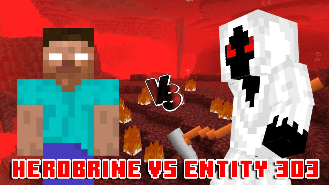 Herobrine vs Entity 303 Addon (1.20, 1.19) - MCPE/Bedrock Mod 1