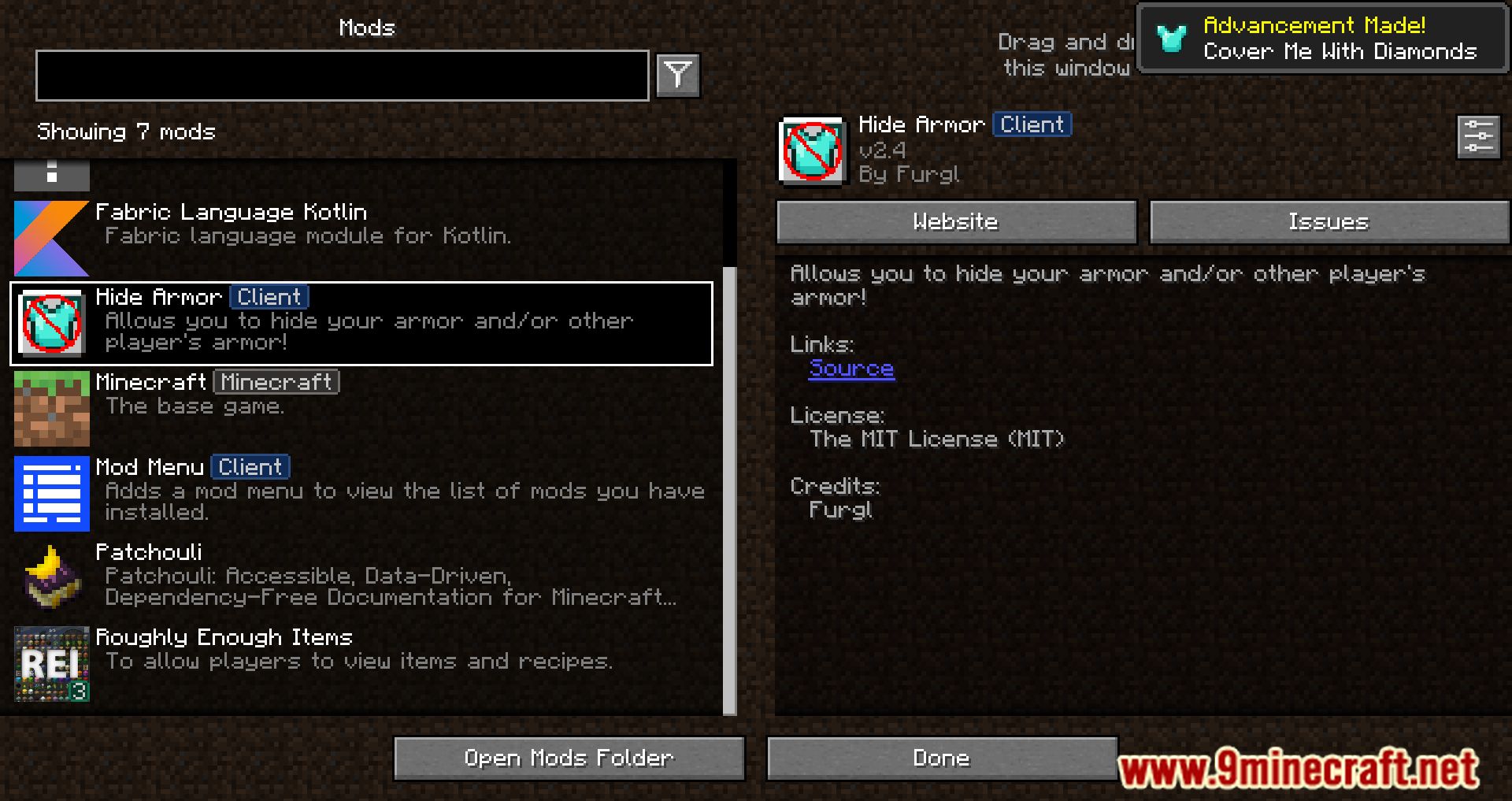 Hide Armor Mod (1.19.4, 1.16.5) - Concealment and Customization in Minecraft 2