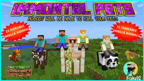 Immortal Pets Addon (1.20, 1.19) – MCPE/Bedrock Mod Thumbnail