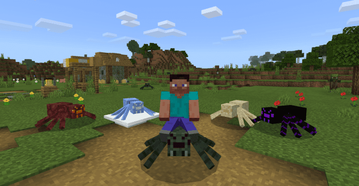 Mountable Spiders Addon (1.20, 1.19) - MCPE/Bedrock Mod 2