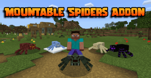 Mountable Spiders Addon (1.20, 1.19) – MCPE/Bedrock Mod Thumbnail