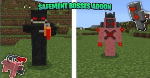 Safement Bosses Addon (1.20) – MCPE/Bedrock Mod Thumbnail