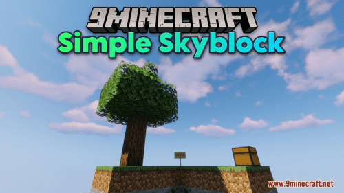 Simple Skyblock Map (1.21.1, 1.20.1) – Survive On The Cloud Thumbnail