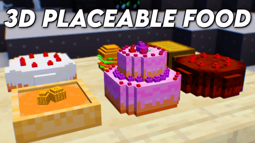 3D Placeable Food Mod (1.20.4, 1.19.4) – Aesthetic Food Items Thumbnail