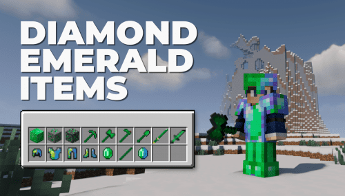 DiamondEmerald Items Mod (1.20.1, 1.19.4) – Tools, Weapons & Armor Thumbnail