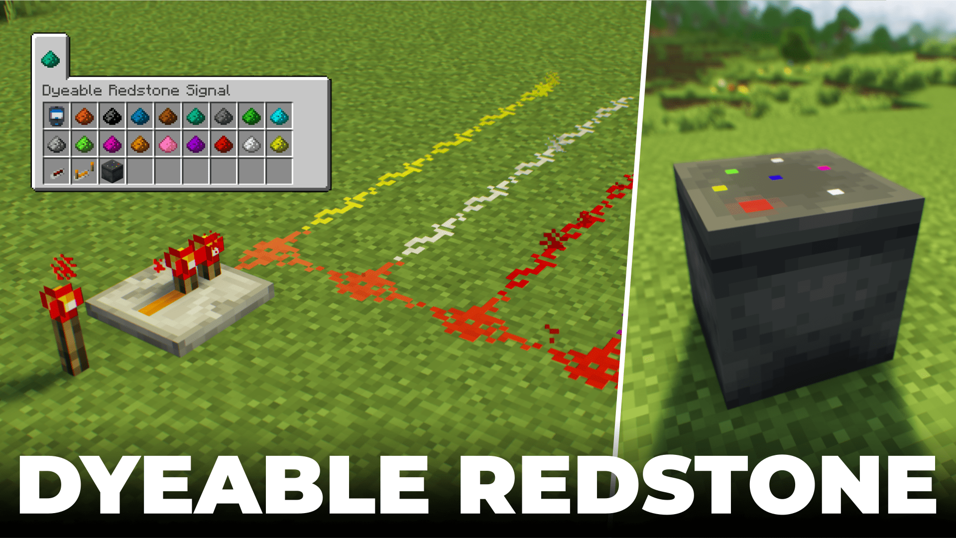 Dyeable Redstone Signal Mod (1.20.1, 1.19.4) - Colorful Redstone 1