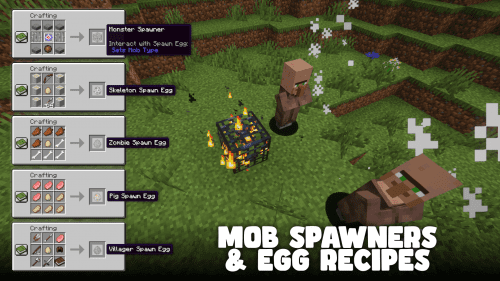 Mob Spawners And Eggs Recipes Mod (1.20.4, 1.19.4) Thumbnail